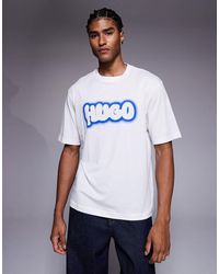 HUGO - Nulibax Bubble Logo Print T-Shirt - Lyst