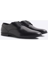 River Island - Leather Wide Fit Derby Shoes - Lyst