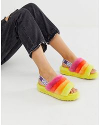 UGG Желтые Сандалии С Разноцветными Элементами Pride Fluff Yeah-мульти - Желтый