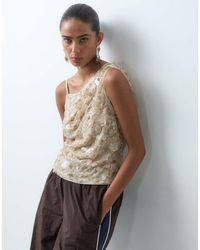 ASOS - Co-Ord Sequin Asymmetric Cami With Gathered Shoulder - Lyst