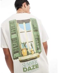 Jack & Jones - Camiseta Beis Extragrande Con Estampado "Summer Daze" De -Neutro - Lyst