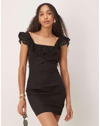 NARRATED - Ruffle Neck Mini Dress - Lyst