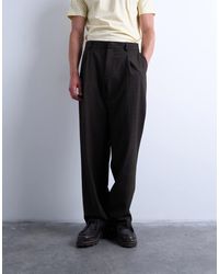 TOPMAN - Wide Leg Check Smart Trousers - Lyst