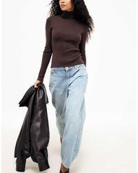 NA-KD - Long Sleeve Turtleneck Ribbed Knitted Top - Lyst
