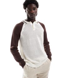 ASOS - – locker geschnittenes polohemd aus pointelle-strick - Lyst