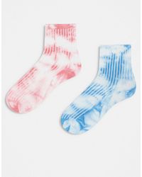 Pieces - – 2er-pack socken mit batikmuster - Lyst