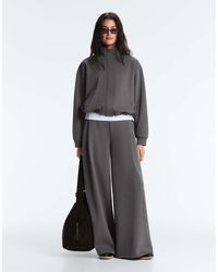 Oysho - Wide-leg High Rise Piqué Trousers - Lyst