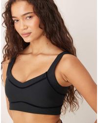 Abercrombie & Fitch - Ypb Velvet Tape Sports Bra Co-ord - Lyst
