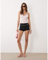 Motel - Nilo Mini Shorts With Bead Detail - Lyst
