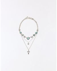 Bershka - Set Van 3 Kettingen Met Effect - Lyst