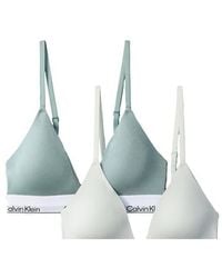 Calvin Klein - Icon Cotton Modal Lightly Lined Triangle Bra 2pk - Lyst