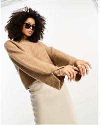 ASOS - Crew Neck Jumper With Wide Cuff And Split - Lyst