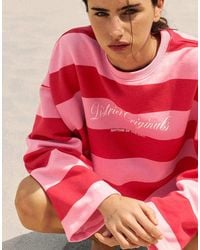Pull&Bear - Oversize Striped Sweatshirt - Lyst