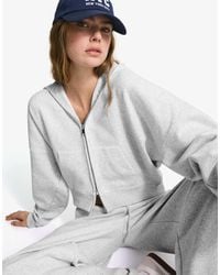 Bershka - Oversized Hoodie Met Rits - Lyst