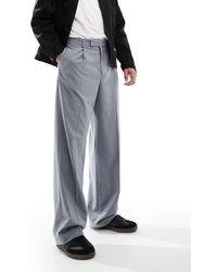 ASOS - Nette Broek Met Wijde Pijpen En Dubbele Plooien - Lyst