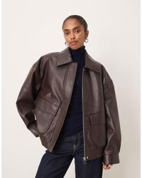 Mango - Oversized Faux Leather Jacket - Lyst