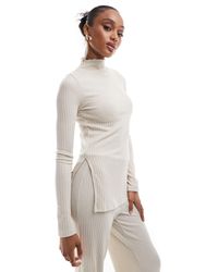Vero Moda - – longline-oberteil aus geripptem jersey - Lyst