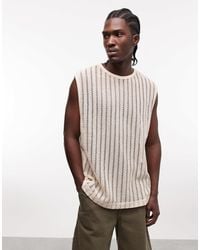 ASOS - Oversized Tank With Knitted Ribbed Texture - Lyst