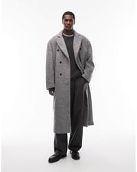 ASOS - Oversized Long Boucle Wool Look Coat - Lyst