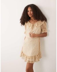 Miss Selfridge - Ruffle Detailing Mini Dress - Lyst