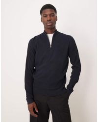 Mango - Cotton Mix Ribbed Quarter Zip - Lyst