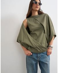 TOPSHOP - Cape Draped Tee - Lyst