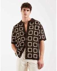Redefined Rebel - Fabian Boxy Fit Short Sleeve Crochet Shirt - Lyst