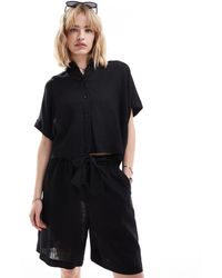 SELECTED - Gulia Cropped Linen Blend Shirt Co-ord - Lyst