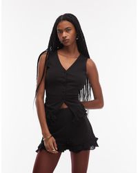 ASOS - Mini Shorts With Contrast Mesh Ruffle Detailing - Lyst