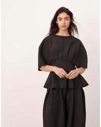 ARRANGE - Top A Maniche Corte Con Pieghe - Lyst