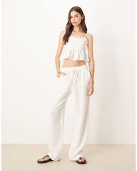 JDY Tall - Wide Leg Cheesecloth Trousers - Lyst