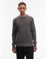 AllSaints - Waffle Knit Crew Neck Logo Jumper - Lyst