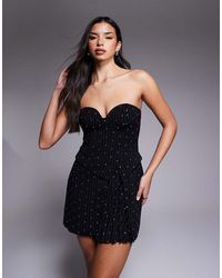 ASOS - Rhinestone Embellished Tailored Mini Dress - Lyst
