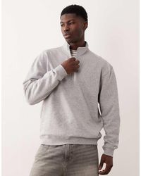 ASOS - Essentials Sweatshirt With Quarter Zip - Lyst