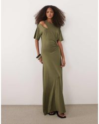 ASOS - Short Sleeve With Cut Outs Modal Maxi Dress - Lyst