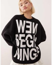 Weekday - Oversized Sweater With New Beginnings Jacquard Design - Lyst