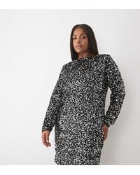 Vero Moda - Long Sleeve Boatneck Sequin Midi Dress - Lyst
