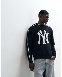 KTZ - Ny Yankees Large Logo Knitted Jumper With Contrast Piping - Lyst