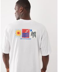 SELECTED - Oversized T-Shirt Met Paradise-Print Op De Rug - Lyst