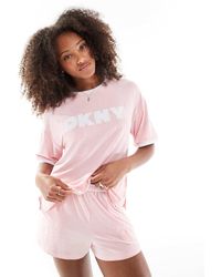 DKNY - Fresh Energy Short Sleeve Top & Boxer Sleep Set - Lyst