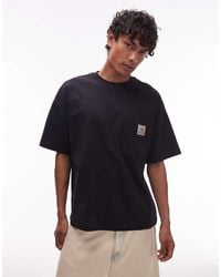 Carhartt - Recht T-Shirt Met 'Work'-Print En Zakje - Lyst