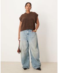 ASOS - Asos design curve - jean ample à taille haute - vintage pâle - Lyst