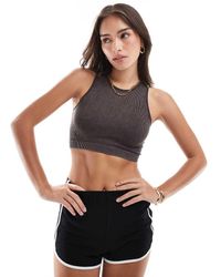 ONLY - Naadloze Geribbelde Crop Top - Lyst