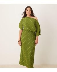 Never Fully Dressed - Tilly Plisse Off Shoulder Midaxi Dress - Lyst