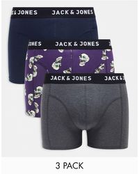 Jack & Jones - – 3er-pack unterhosen mit totenkopf-printmuster - Lyst