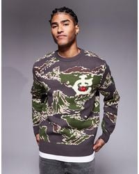 ICECREAM - Tiger Stripe Camo Knitted Sweatshirt - Lyst