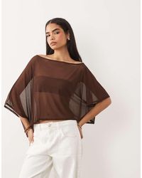 ASOS - Doorschijnende Cape-Top Van Mesh - Lyst