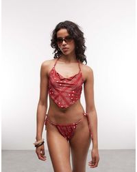 Collusion - Bandana Print Tie Side Bikini Bottoms - Lyst