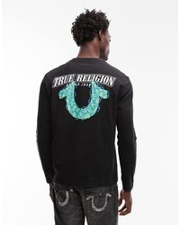 TRUE RELIGION - Puff Print Logo Back Long Sleeve T-Shirt - Lyst