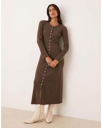 Nobody's Child - Button Up Knit Midi Dress - Lyst
